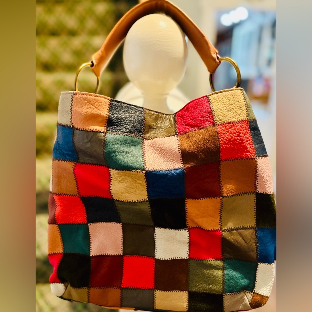 Patchwork Multicolored Hobo Bag